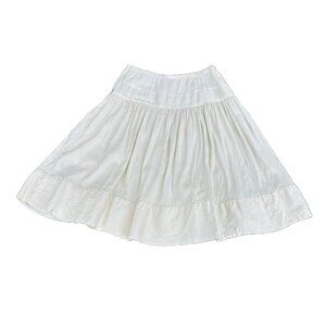 Vintage White Silk High Waisted Tiered Mini Skirt Calypso Christiane Celle